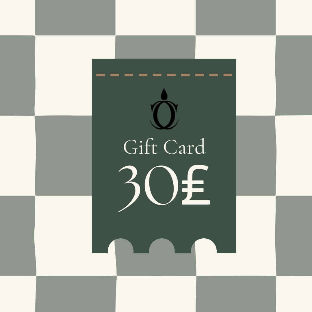 Gift card with a value of 30 pounds on a checkered background
