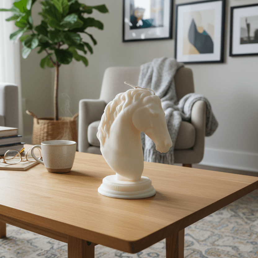 Pegasus candle in a living room